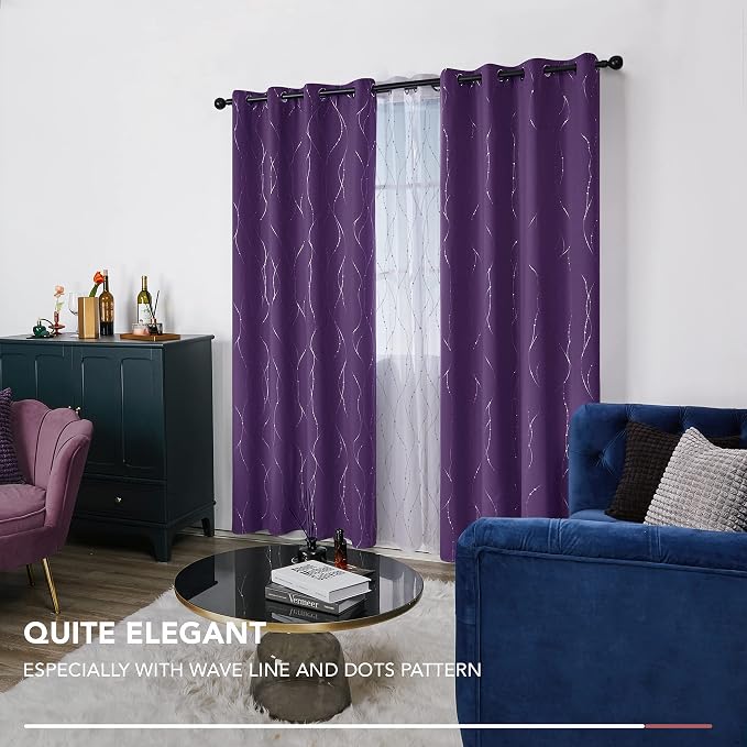 Deconovo Living Room Curtains 63 Inches Long, Thermal Insulated, Room Darkening - Image 7