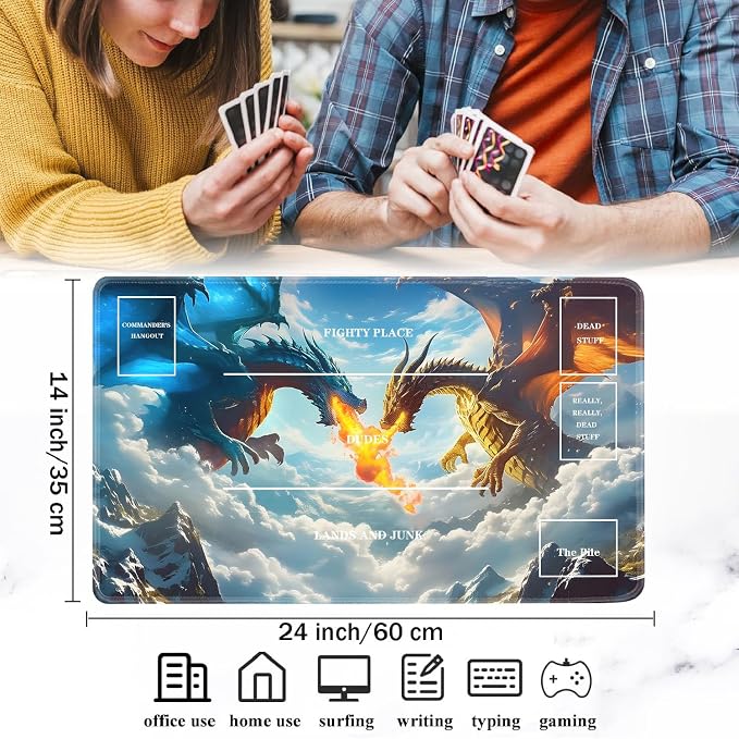 for TCG Playmat with Zones, Non-Slip Rubber Bottom Trading Card Game Mat with - Image 2
