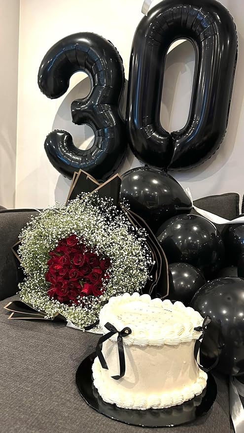 Numbers 16 Balloon 40Inch Black Balloons - Image 3