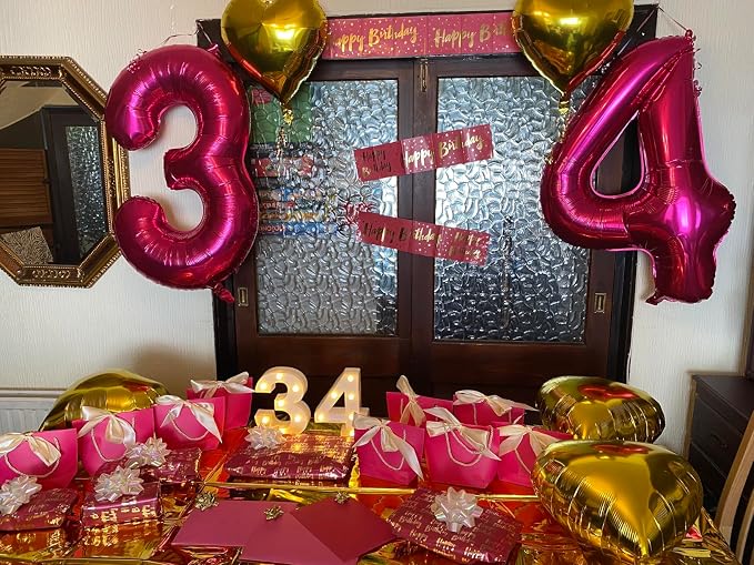 Number Balloons 40 Inch Rose Purple 3 Balloon - Image 4
