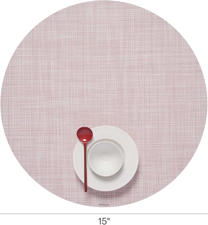 Chilewich Mini Basketweave Placemats, Round Woven Placemats Set of 4 | Reusable - Image 2