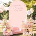 7.2FT Dusty Rose Arch Cover - Polyester Fitted Wedding Arch Stand Covers Round Top Chiara Arch Backdrop Cover for Birthday Party Banquet Photo Background Decoration