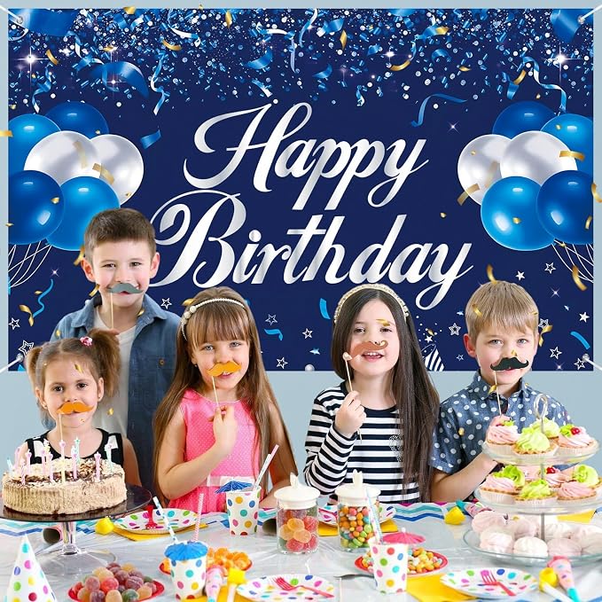Happy Birthday Backdrop Banner, Happy Birthday Party Decorations Yard Sign - Image 4