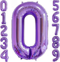 Purple 0 Balloon Number, 40 Inch Number 0 Balloon Big Purple 0 Foil Mylar by BBPOOL