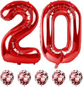 Red 20 Balloon Number, 40 Inch 20th Birthday Balloons by Lingqiang