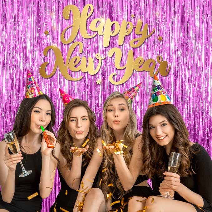 20 Pack Foil Curtain Backdrop Metallic Tinsel Foil Fringe Curtains Photo Booth - Image 5