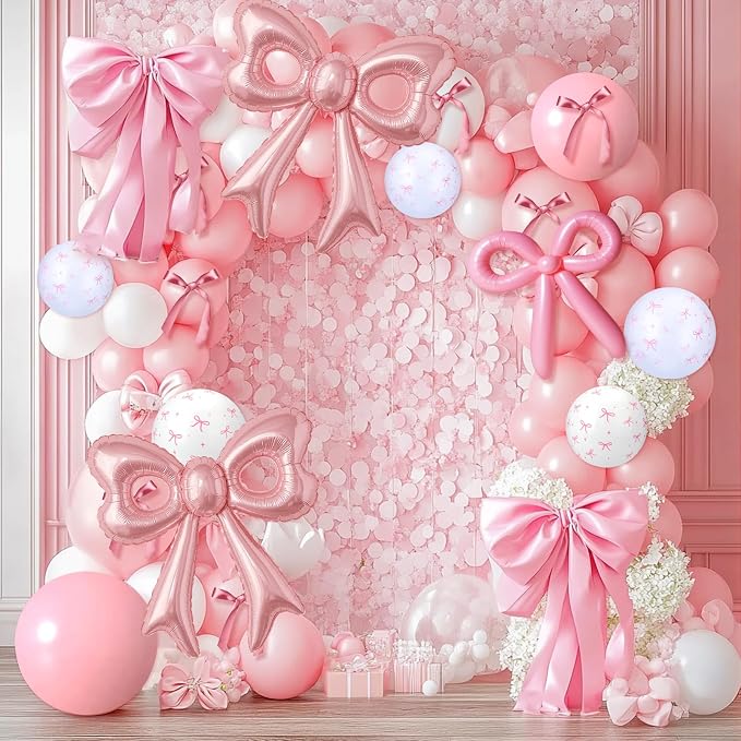 4 Pcs Pink Bow Balloons, 31”Huge Bow Aluminum Foil Balloons - Image 9