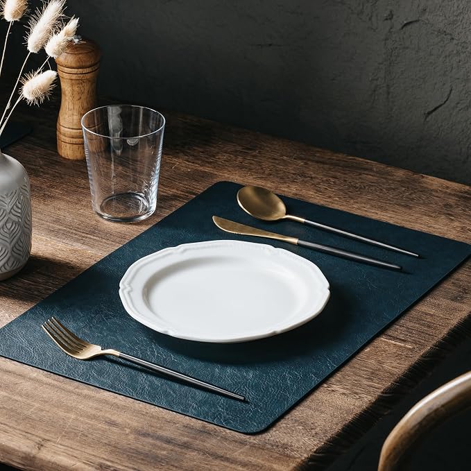 Placemats Set of 6, DOLOPL Reversible Dual-Color Faux Leather Place Mats - Image 5