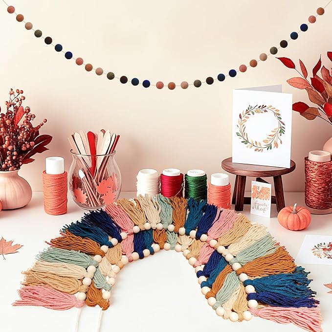 2pcs Longer Fall Tassel Garland, Pom Pom Tassel, Felt Ball Garland, - Image 7
