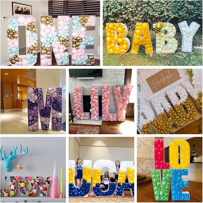 Marquee Letters 3FT Tall Mosaic Balloon Frame Pre-Cut Foam Board Letter M | - Image 7