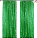 Sugargirl Grass Green Sequin Backdrop Curtain 2 Panels 2FTx8FT Glitter Grass by Sugargirl