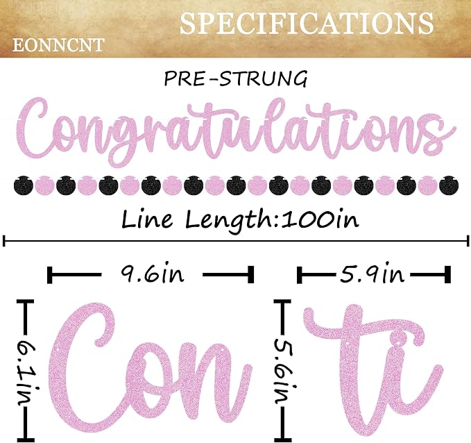 Pre-strung Congratulations Banner - Image 3