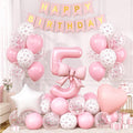 5th Pink Bow Birthday Decorations by Xinvery