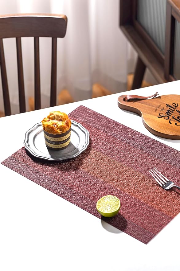LEXMORE Placemats Set of 6 Vinyl/Plastic Woven Place Mats - Image 7