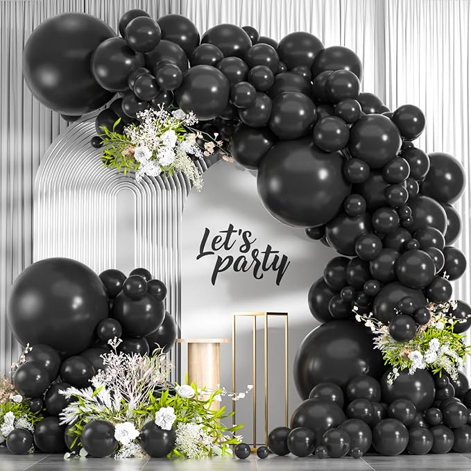 114pcs Black Latex Balloon, 18 12 10 5 Inch Different Sizes | Balloons by ZizasAry