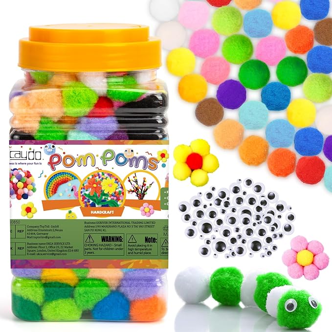 Caydo - 300PCS 1 Inch Assorted Pom Poms - Image 2