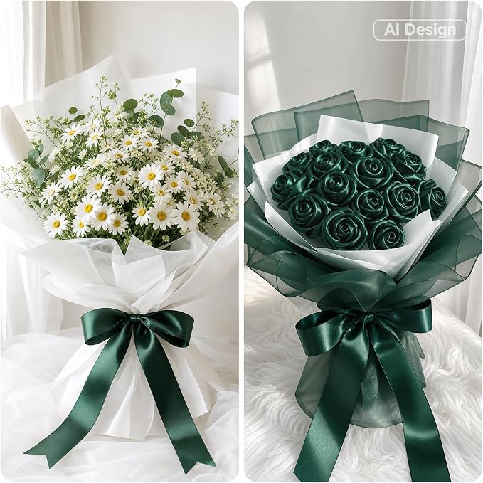 KINGLAKE Hunter Green Satin Ribbon - Image 5