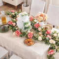 Artificial Flower Garland 5.4ft Rose Vine Decor, Champagne Pink Flower | by PONKING