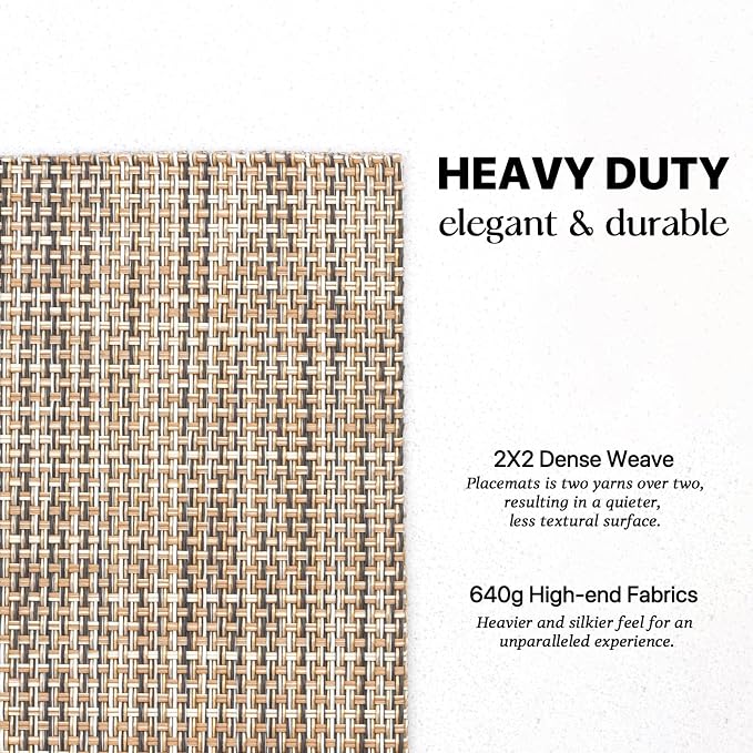 LEXMORE Placemats Set of 8 Vinyl/Plastic Woven Place Mats - Image 3