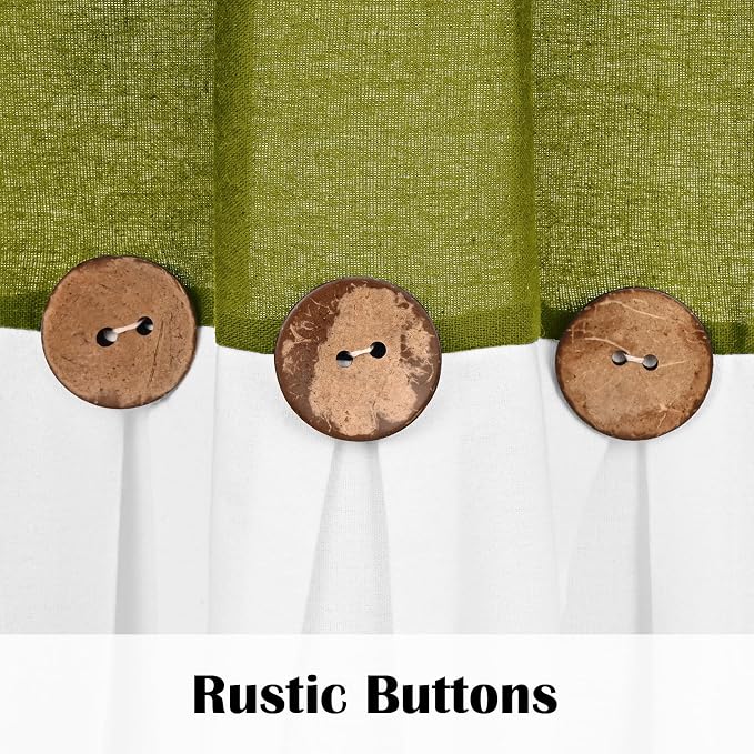 Farmhosue Kitchen Curtains 36 Inch Length, Rustic Cotton Linen Tier Curtains - Image 4