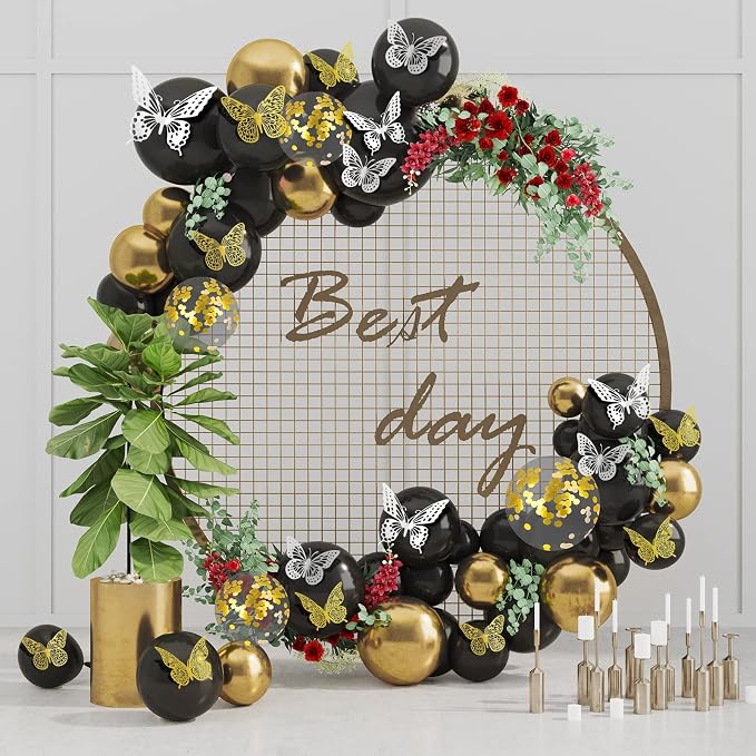 SAOROPEB 3D Butterfly Wall Decor 48 Pcs 4 Styles 3 Sizes, Butterfly Birthday - Image 2