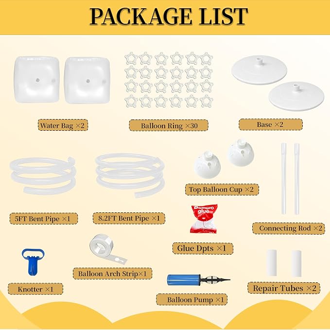 Balloon Arch Kit, Free Bending 8.2FT & 5FT Half Balloon Arch Stand | PVC Frame - Image 3