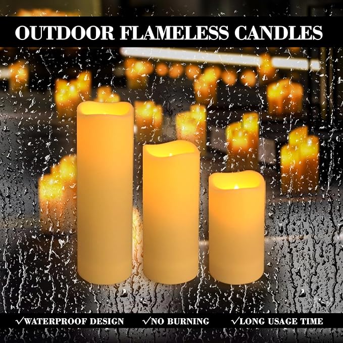 24-Pack LED Flameless Candles with Remote Control -Remote flameless Candles- Timer Candles -3D Flame, for Halloween Christmas Parties,Wedding,Home,Gift and Special Occasions(Three Sizes)