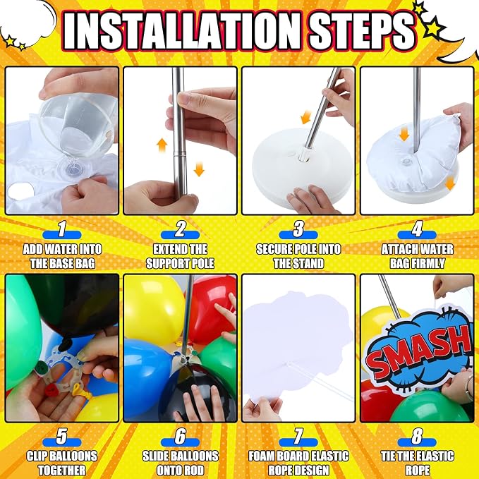 Hero Party Decorations 125 Pcs Blue Yellow Red Birthday Balloons | 2 Set - Image 4