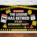 Happy Retirement Banner Caution Logos Retirement Party Decorations Funny Legend by AVEZANO