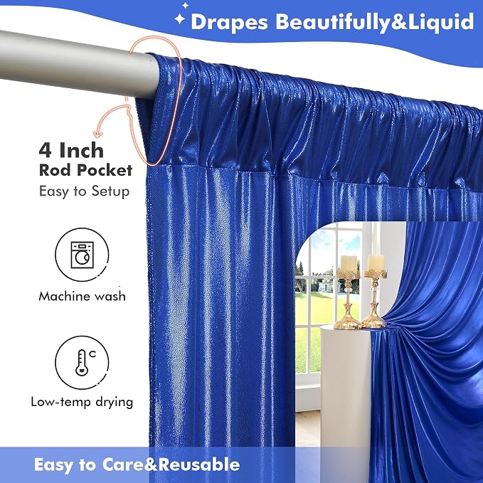 40x10ft Shimmer Royal Blue Sequin Backdrop Curtain - Image 5