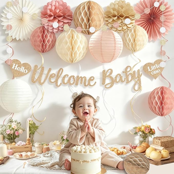Boho Blush Pink Baby Shower Decorations - Image 2