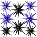 Purple Black Star Balloons, 22/27 Inch Black and Purple Star Shaped Balloons by Paready
