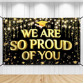KatchOn We are So Proud of You Banner 72x44 Inch | Black and Gold Graduation by KatchOn