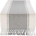 DII Dobby Stripe Table Runner, 13x72 Cool Gray & Cream Background | Woven by DII