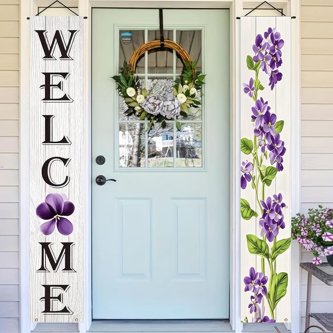 BlissYard Spring Summer Banner 70x12 Inch Vertical Spring Summer Door Banners - Image 5