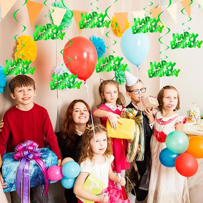 BEISHIDA 12 Pcs Happy Birthday Hanging Swirl Decorations - Image 5