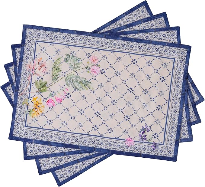 Maison d' Hermine Placemats Set of 4 Reusable 100% Cotton | Cloth Place Mats by MaisondHermine