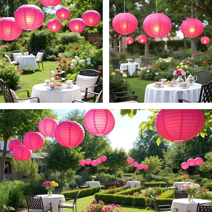 Rose Red Chinese Paper Lanterns - Image 5