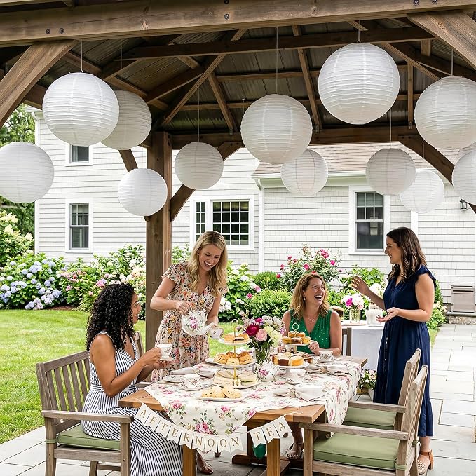 10Pcs 16 Inch Large White Paper Lanterns, Jumbo Hanging Party Decorations | - Image 5