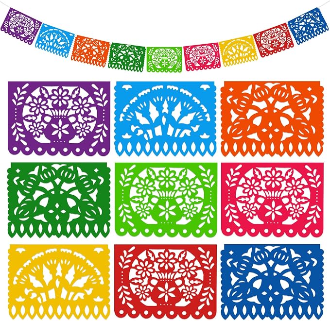 DOMESTAR 1 Pack 18 FT Papel Picado Banner, Fiesta Mexican Party Decoration | by DOMESTAR