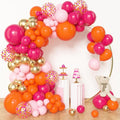 Amandir 153Pcs Pink and Orange Balloon Arch Kit, Different Sizes 18 12 10 5 by Amandir