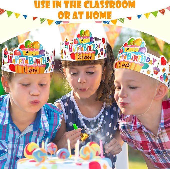 Outus 42 Pack Happy Birthday Crowns - Image 2