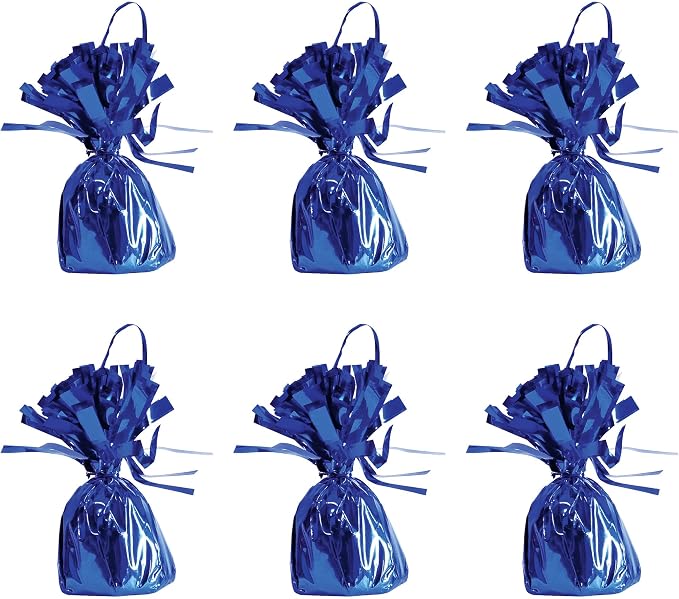 Beistle Blue Metallic Wrapped Balloon Weights, Centerpieces and Table Décor by Beistle
