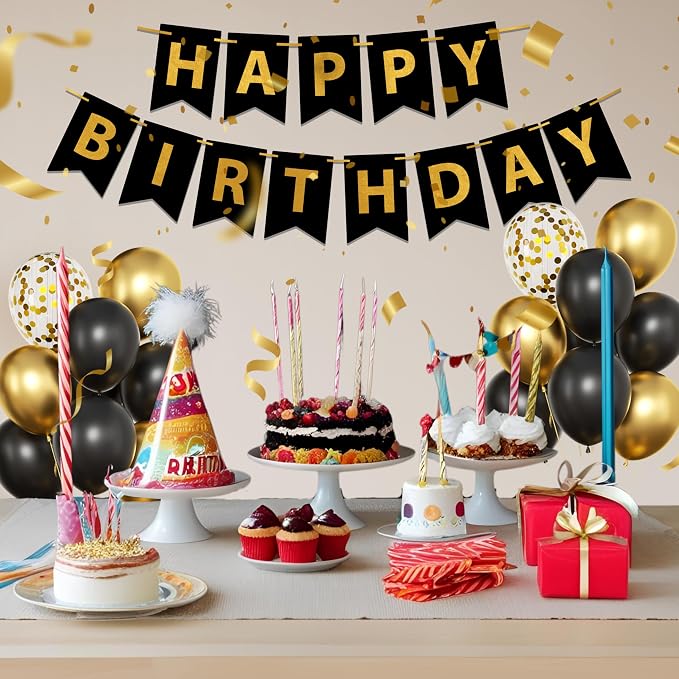 Gold Birthday Party Decorations Kit - Image 6