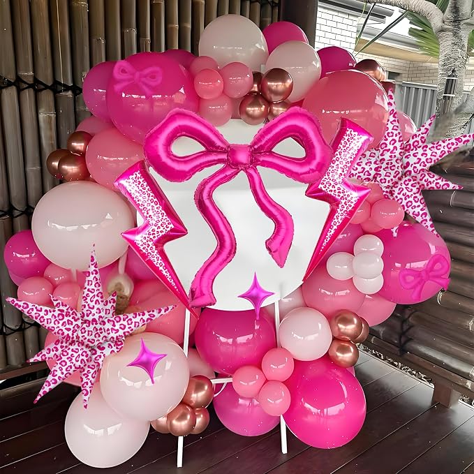 4psc Pink Leopard Balloons Cheetah Balloons Explosion Star - Image 5