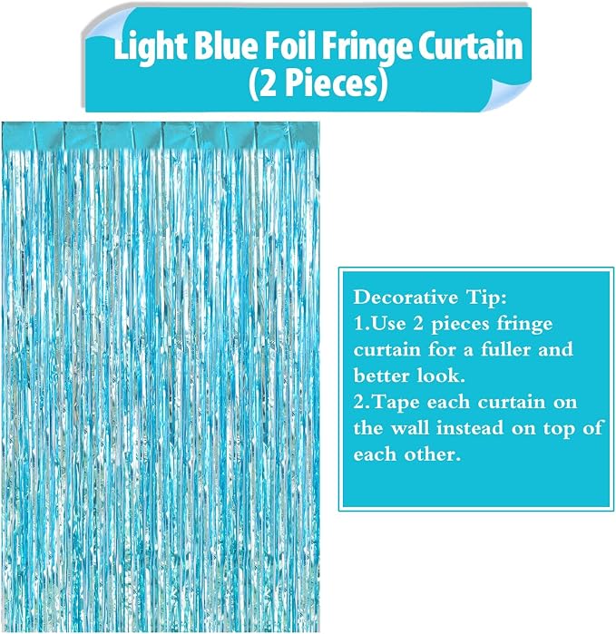 2 Pack Fringe Curtains Foil Shiny Fringe Backdrop Tinsel Door Streamers Foil - Image 6