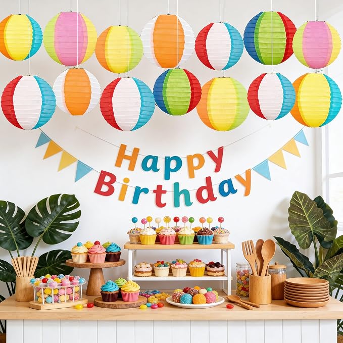‎Renbuzhu 45PCS Pool Party Decorations Beach Ball Paper Lanterns Bulk - Image 5
