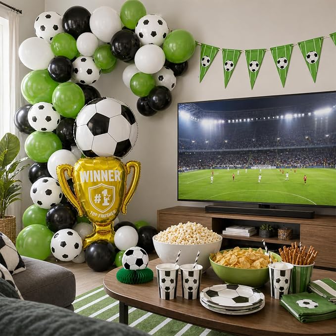 Green and Black Soccer Balloons - Image 8
