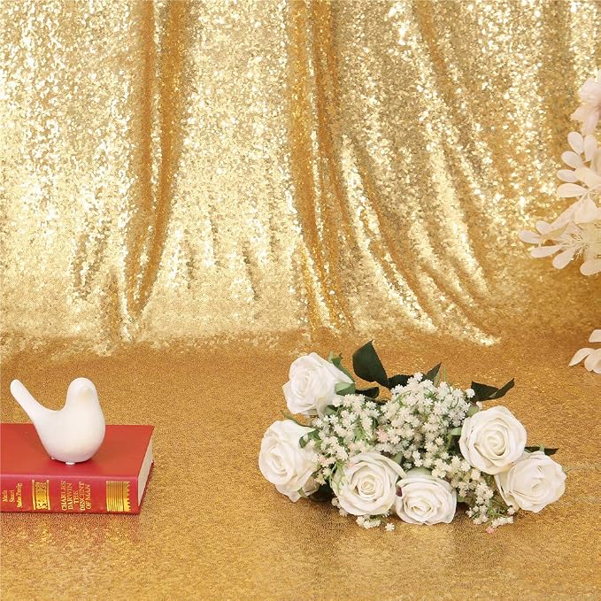 Eternal Beauty Gold 3mm Sequin Backdrop 4x7 Ft - Image 6