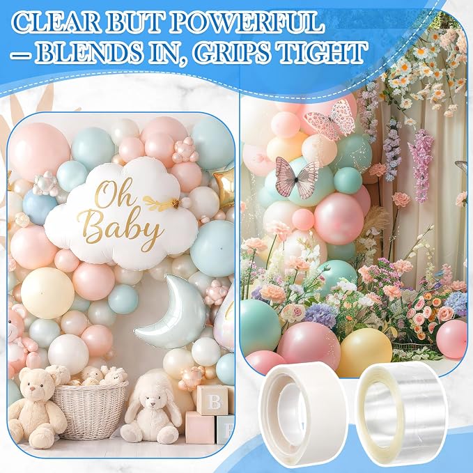 108 Pcs Balloon Arch Kit, 10 White 4 Inch Clips, 50 White 260 Balloons | - Image 5